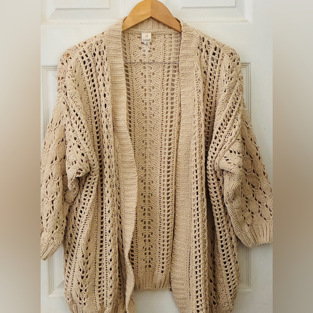 J.O.A. Cream Open-Knit Cardigan - Picture 4 of 4